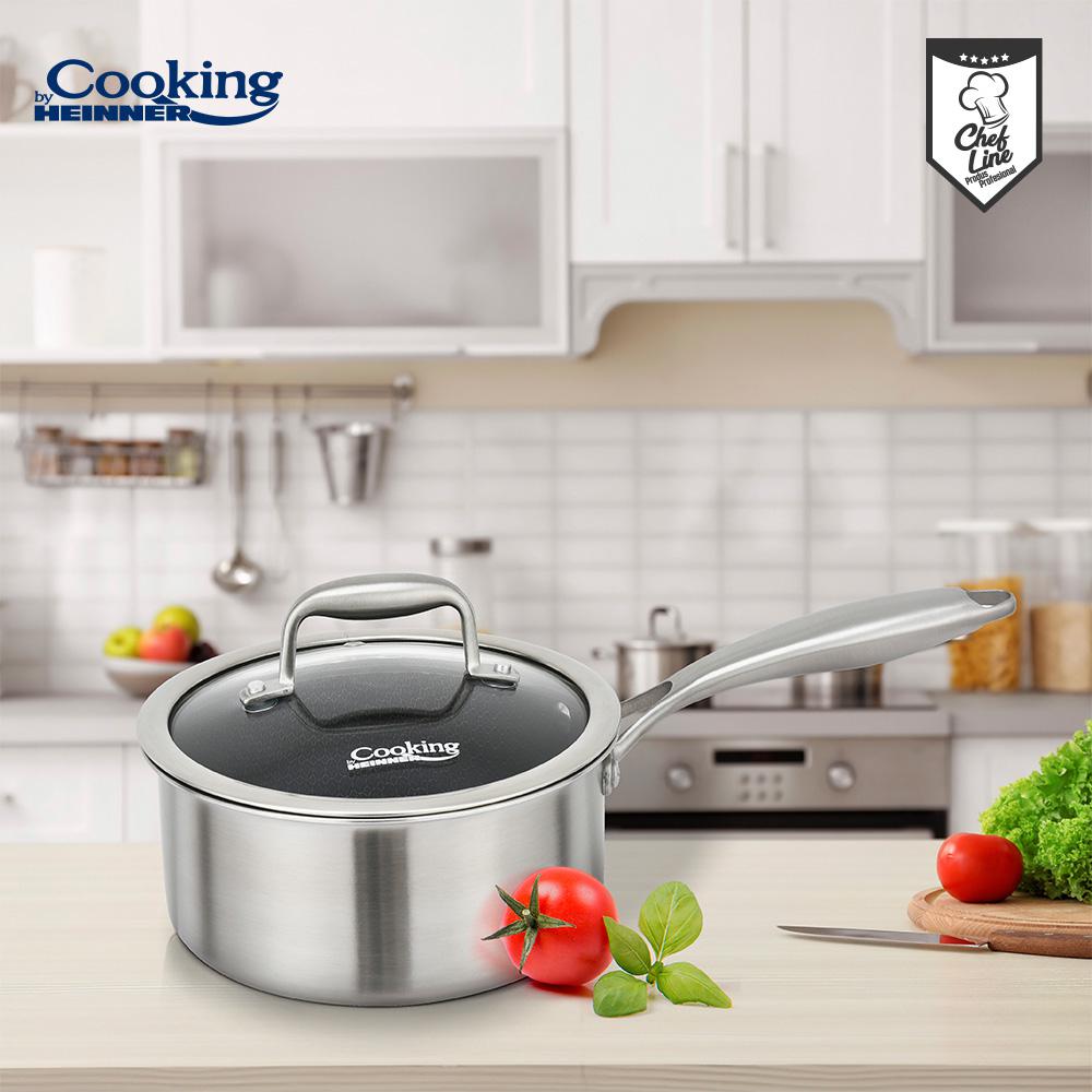 HEINNER CASEROLA CU CAPAC, 16x8.5 CM, 1.6 L, TITANIUM3, COOKING BY, HR-MRK-16 - imagine 4