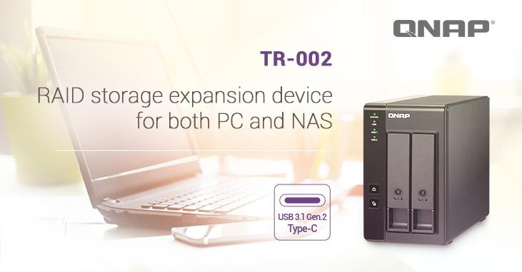 Qnap EXPANSION NAS, HDD x 2, capacitate maxima 16 TB, porturi USB Type C, TR-002