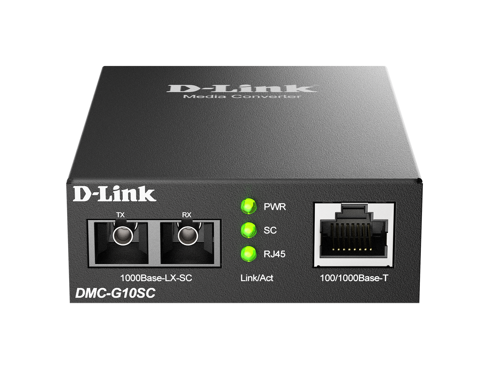 D-Link MEDIA CONVERTOR, 100/1000Base-T Gigabit Ethernet connection to a single-mode fibre, DMC-G10SC