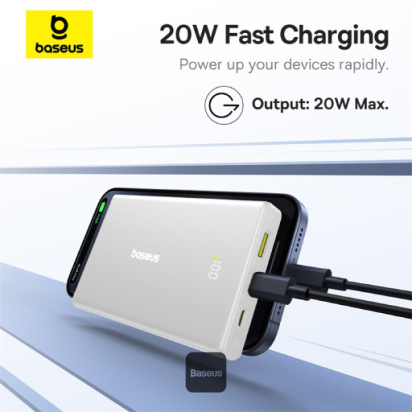 Baseus POWER BANK PicoGo, 10000mAh, 20W, 2 x USB Type-C, 1 x USB, cablu inclus USB, P10076801213-00 - imagine 5