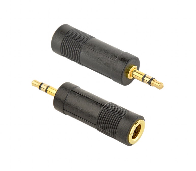 Gembird ADAPTOR audio stereo (1 x 6.35 mm jack M la 1 x 3.5 mm jack T), negru, A-6.35F-3.5M