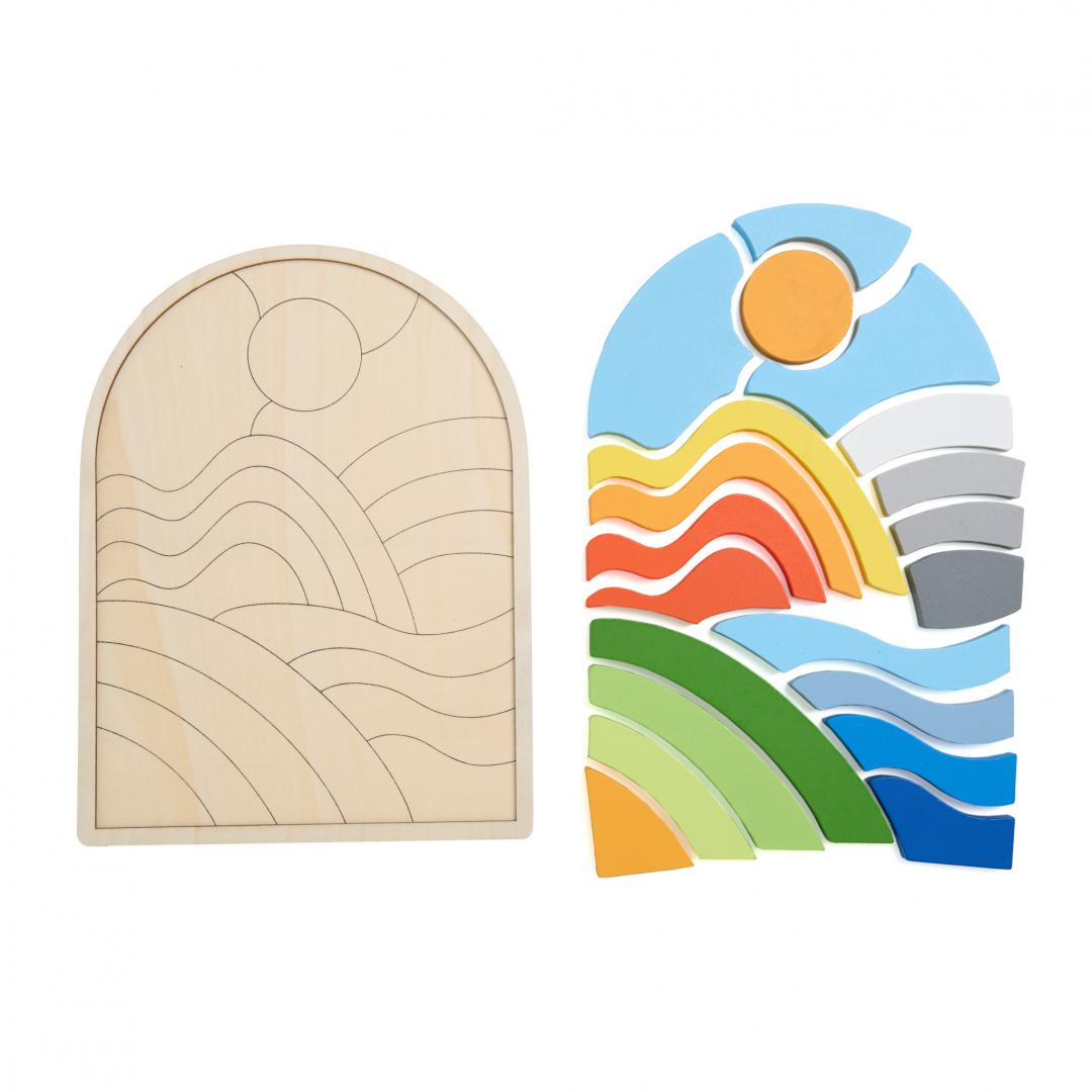 MomKi PUZZLE CURCUBEU DIN LEMN, 21 DE PIESE, MKT1011