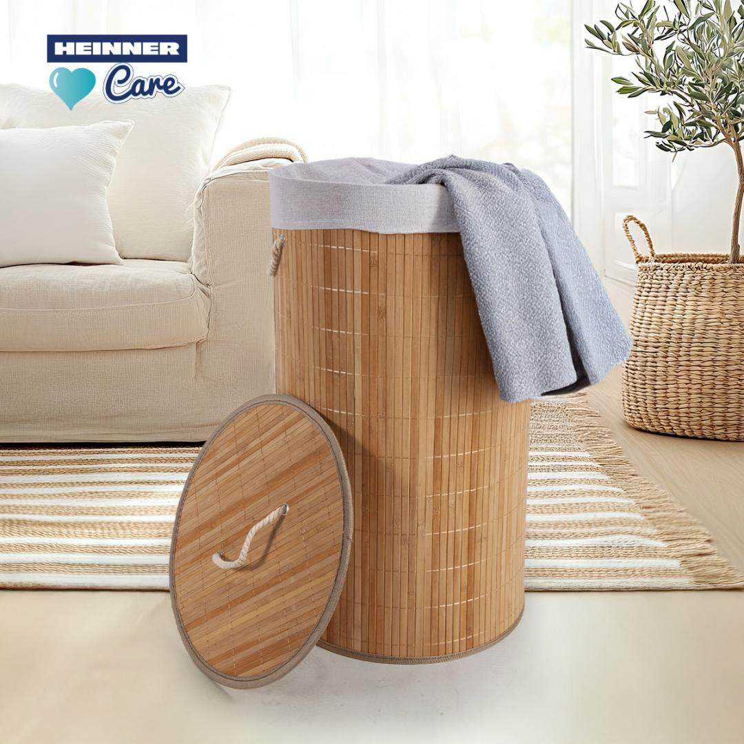 HEINNER COS DE RUFE ROTUND DIN BAMBUS, 35x60 CM, 55 L, HR-FM-CR30 - imagine 2