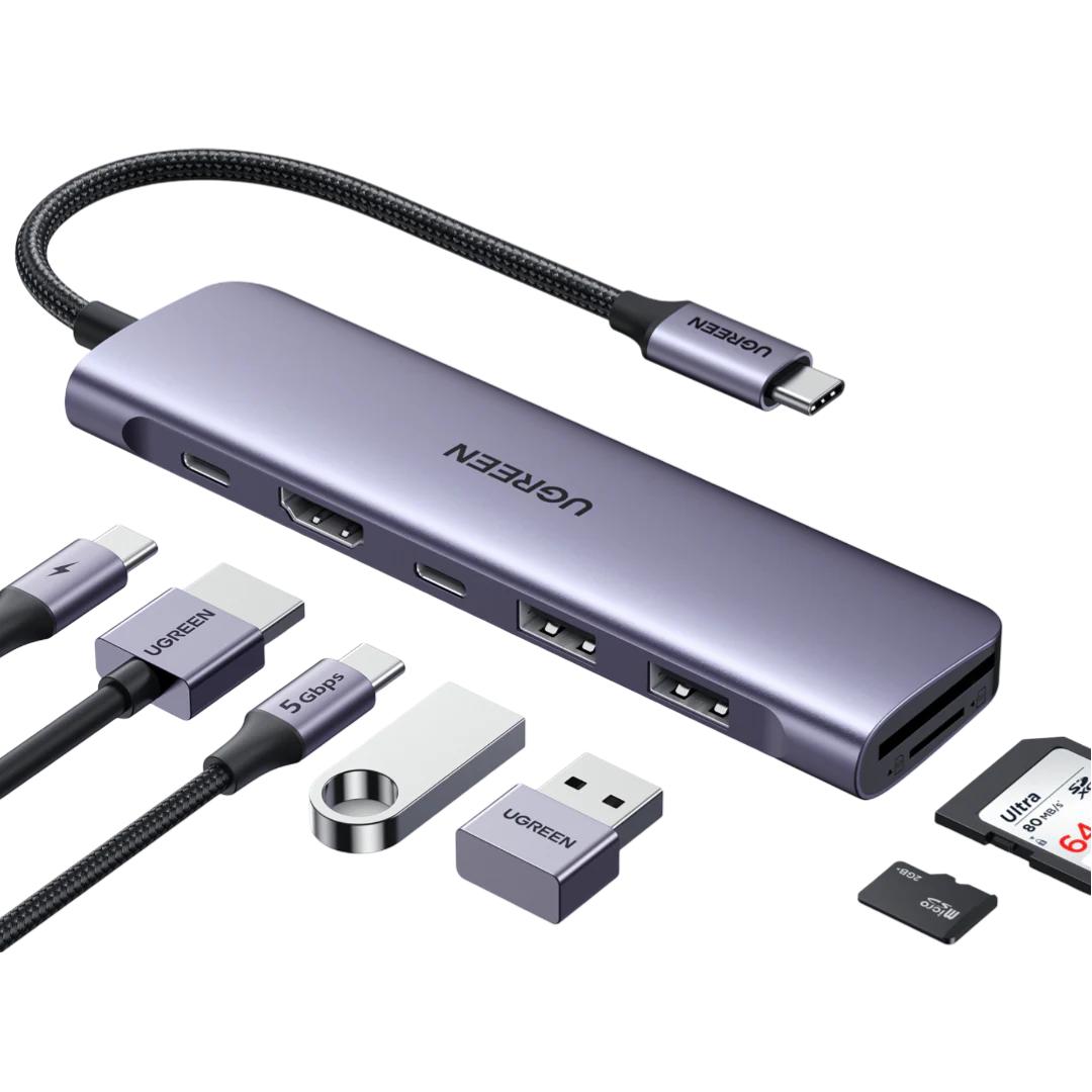 UGreen DOCKING Station, CM195 conectare PC USB Type-C, USB 3.0 x 2|HDMI x 1/4K/30Hz|Card, 15214