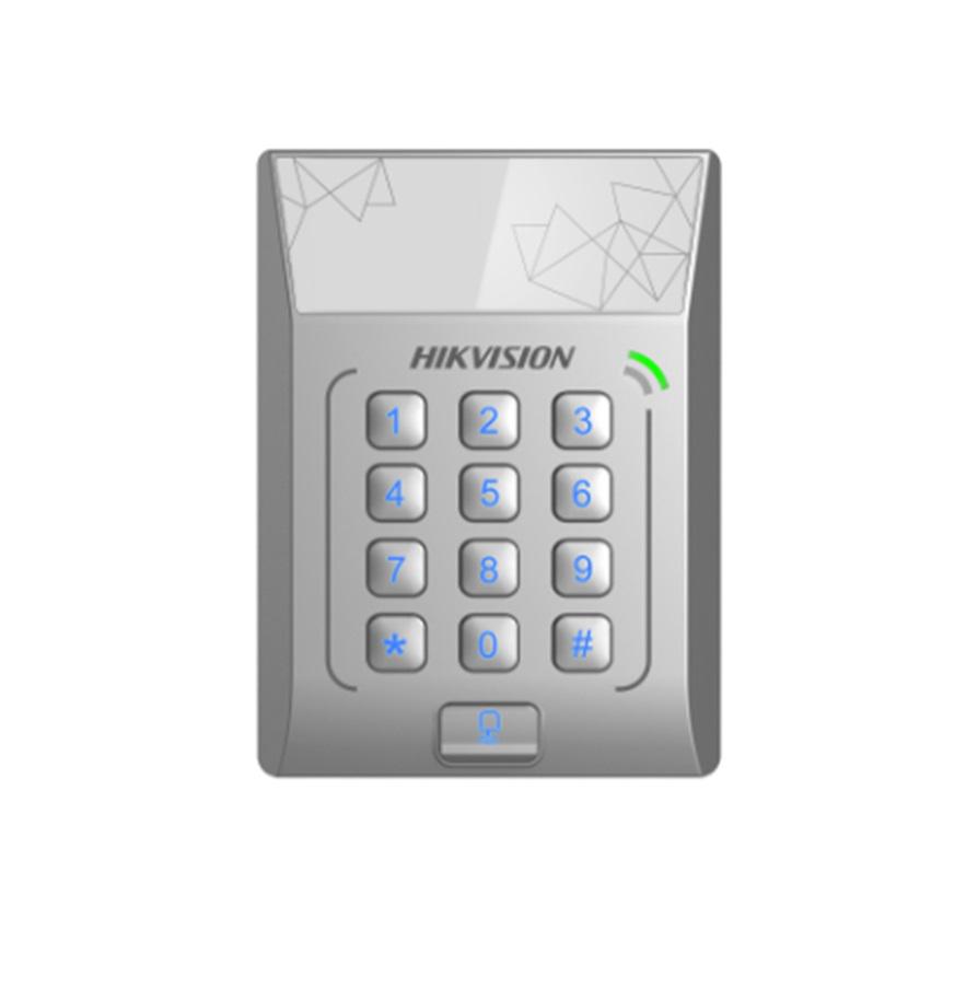 HIKVISION Cititor standalone cu tastatura si card de proximitate DS- K1T801E; suporta, DS-K1T801E