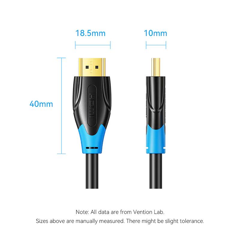 Vention Cablu video, HDMI (T) la HDMI (T), 0.75m, rezolutie 4K la 60Hz, conectori auriti, AACBE - imagine 2