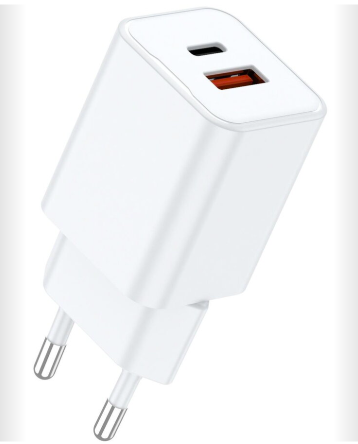 LEMONTTI Încărcător Rețea GaN Dual Port 30W 1x USB-C 1x USB-A Alb, LEMIRDPGT30WA