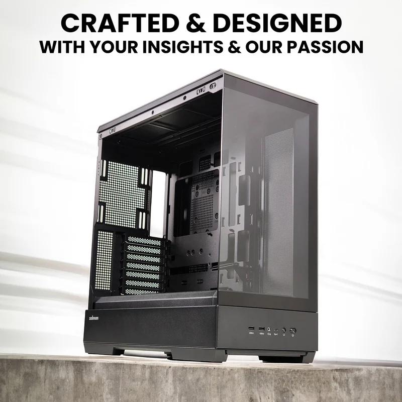 Zalman CARCASA P50, middle tower, gaming, fara sursa, suporta 10xfan, PSU shroud, USB 3.1, P50 Black