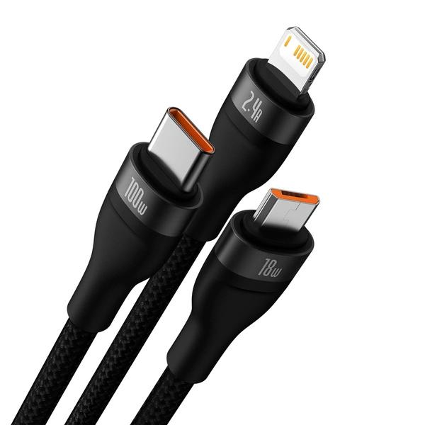 Baseus CABLU alimentare si date Flash, One- for-three Retractable, pt smartphone,USB la, CASS030001 - imagine 3