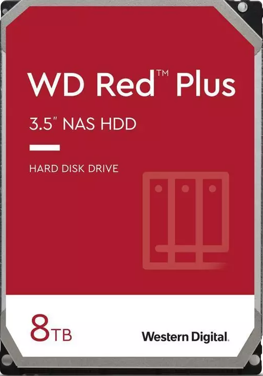 WD HDD NAS Red Plus, 8 TB, 5640 RPM, 256 MB, SATA III, WD80EFPX