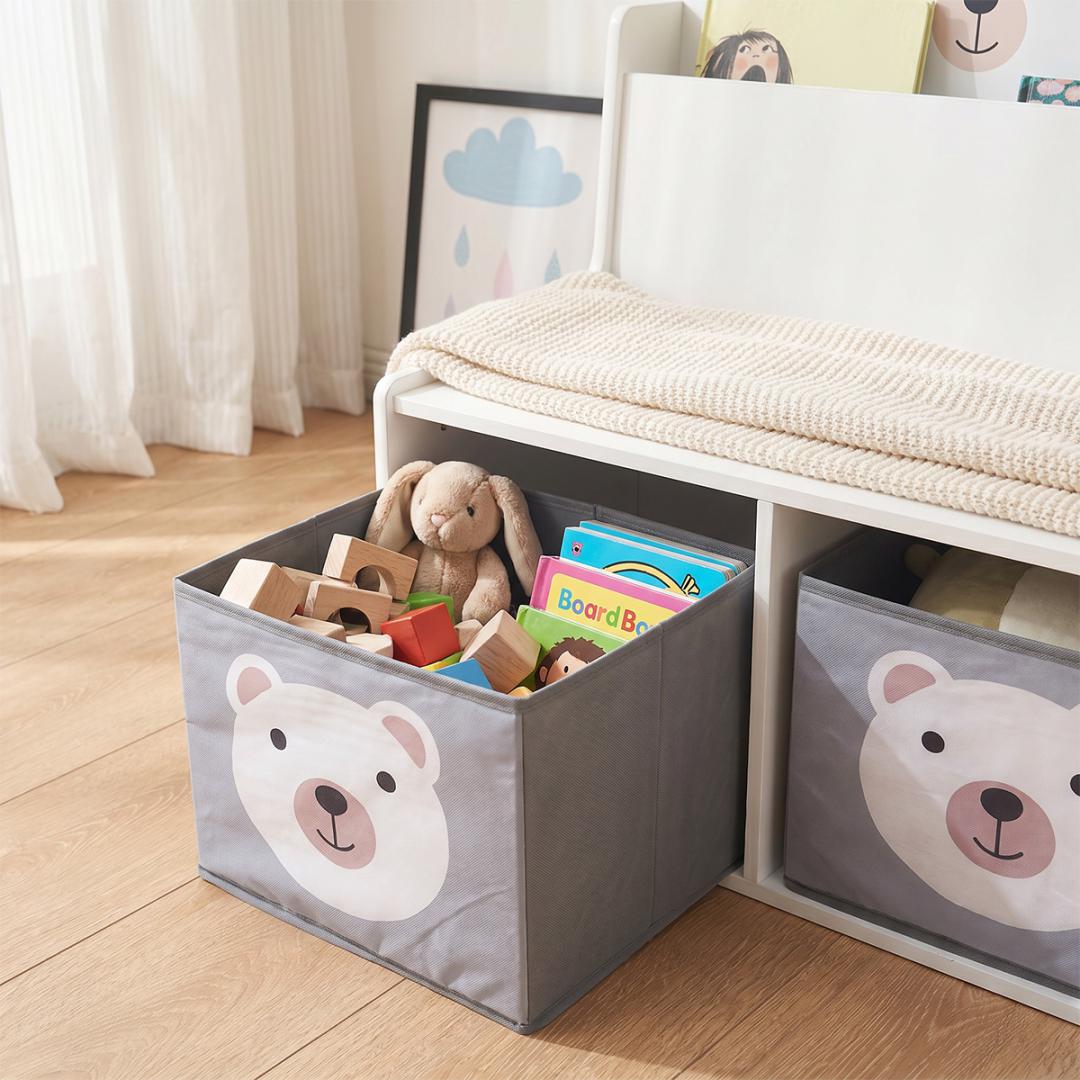 U-GROW Bancuta cu spatiu de depozitare jucarii si carti Bear, UG-74BEAR - imagine 9