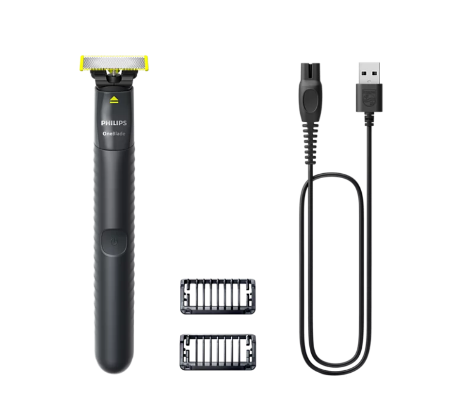 PHILIPS Aparat de ras electric Oneblade QP1424/10, negru/verde, husa inclusa, QP1424/20