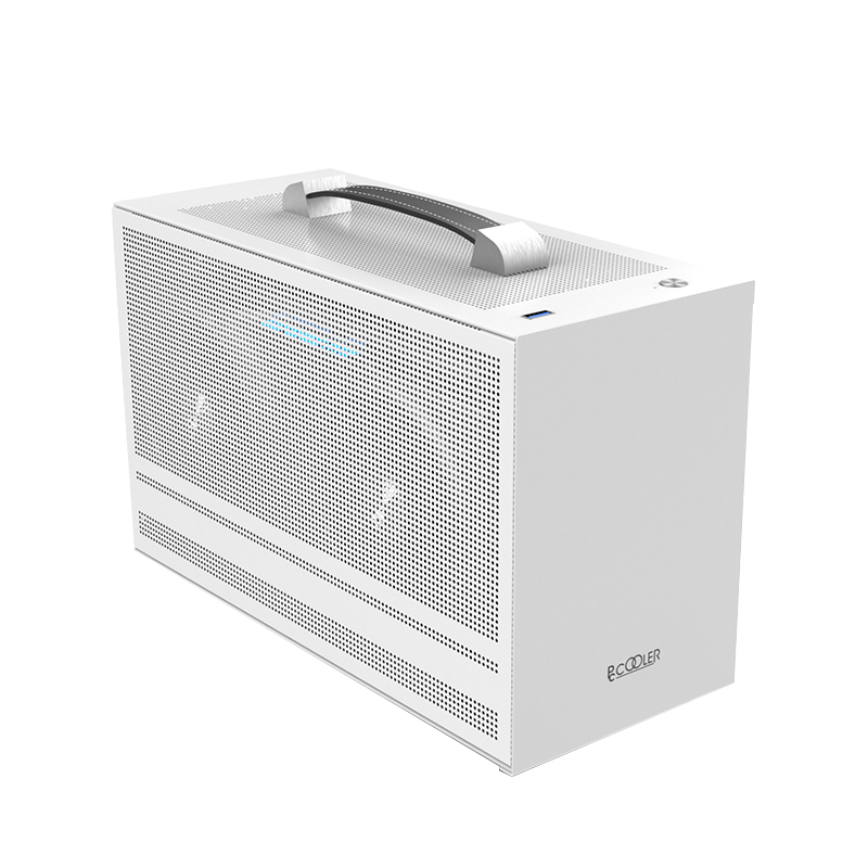 PCCOOLER CARCASA, Mini Tower, ITX, fara sursa, fereastra laterala tip MESH, alb, MINI I100W PRO MESH