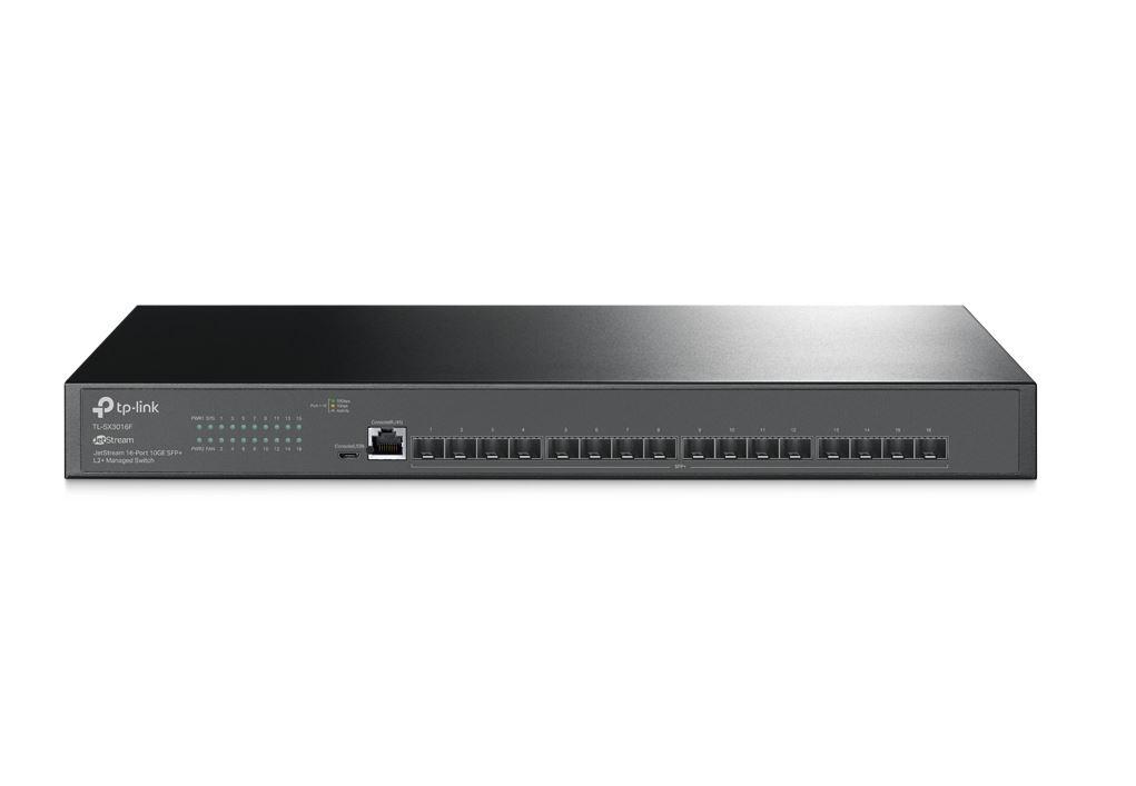 TP-LINK JetStream™ 16-Port 10GE SFP+ L2+ Managed Switch, 16× 10G SFP+ Slots, QoS, OAM, TL-SX3016F