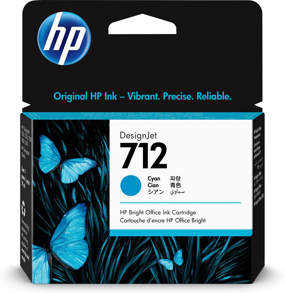 HP Cartus cerneala Original Cyan, nr.712 pentru DesignJet Studio 24|Studio, 3ED67A