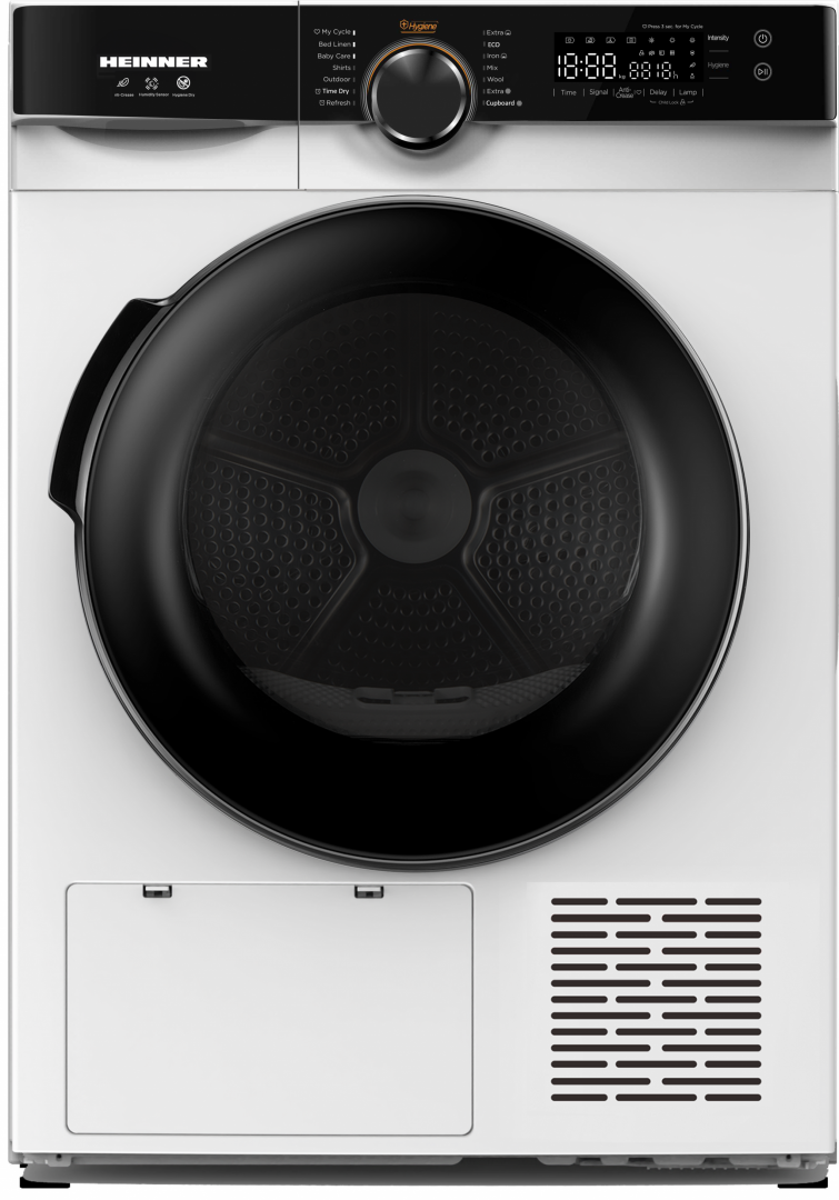 HEINNER Uscator de rufe, 8 kg, Clasa: D, Alb, HHPD-M8K3A++