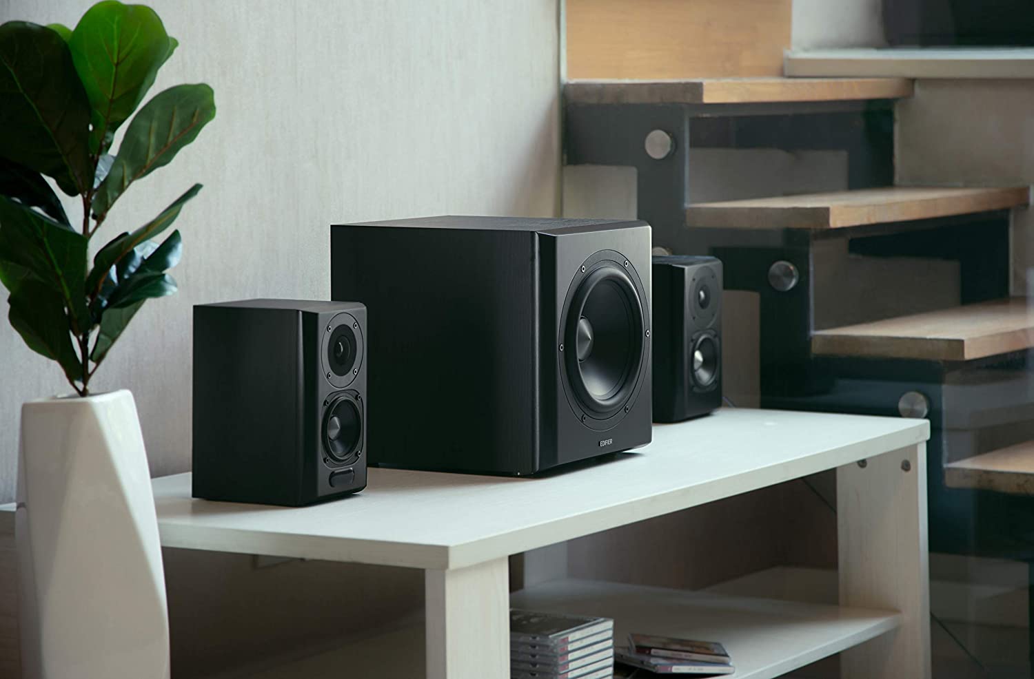 Edifier BOXE 2.1, RMS: 150W (2 x 25W, 2 x 15W, 1 x 70W), bluetooth, telecomanda wireless, S351DB-BK - imagine 4