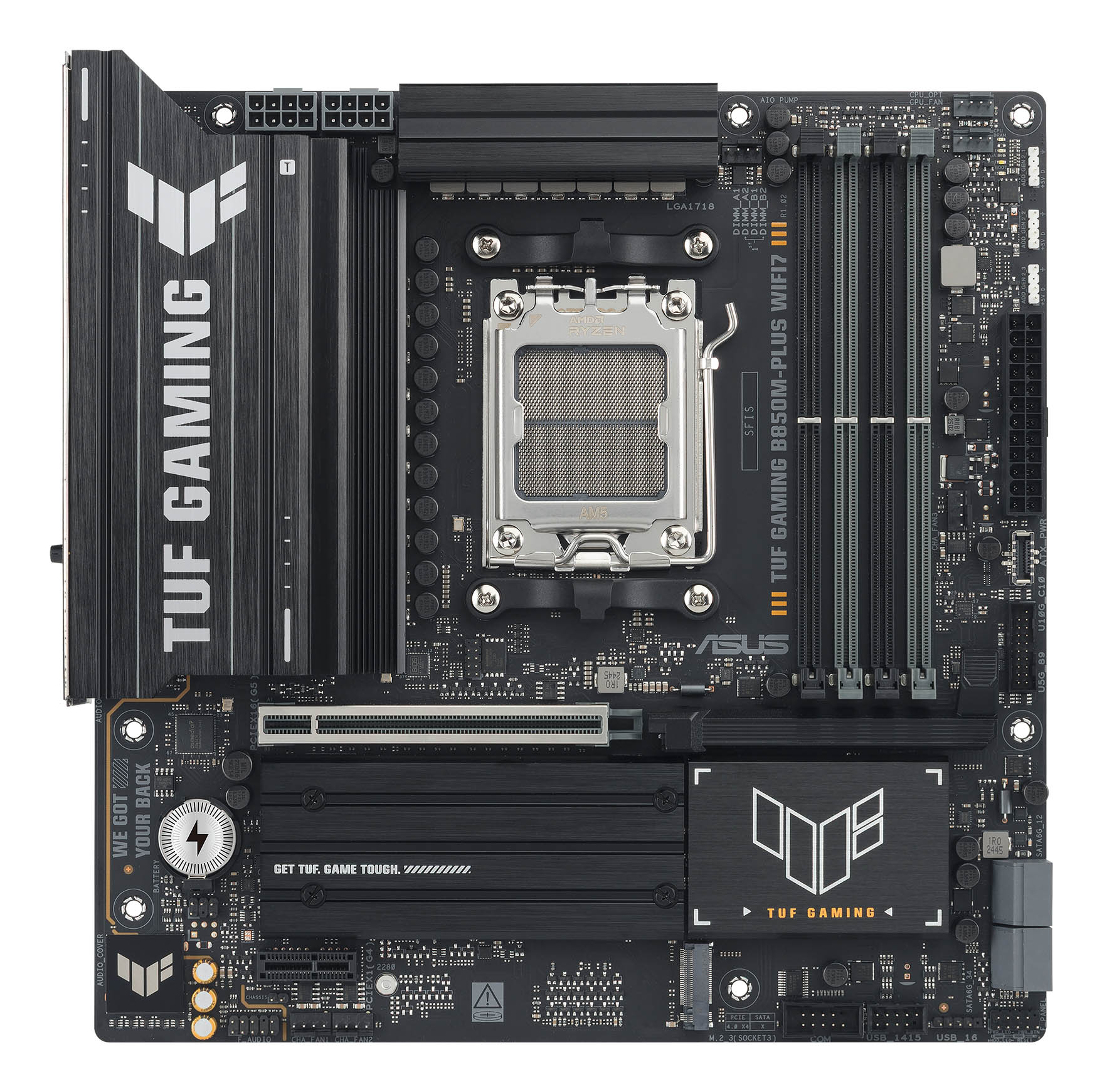 Asus AM5 4xDDR5 mATX Pciex5 DP HDMI USB MB, TUF GAMING B850M-PLUS WIFI7