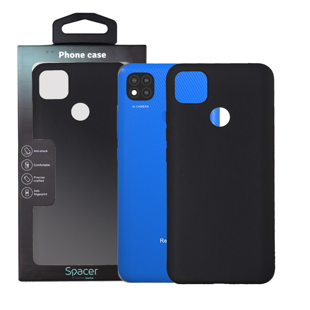 SPACER Husa Xiaomi Redmi 9C, negru, grosime 1.5mm, material flexibil TPU, SPPC-XI-RM-9C-TPU