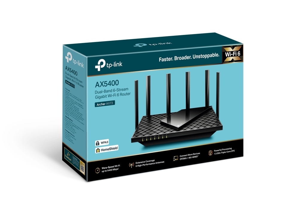 Tp-Link ROUTER wireless 5400Mbps,1 x WAN Gigabit, 4 porturi Gigabit, 1 x USB 3.0, 2.4, Archer AX73 - imagine 4