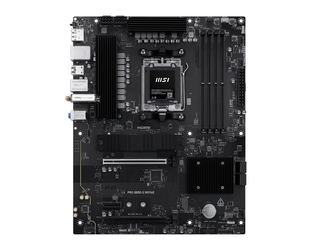 MSI Placa de baza, AM5, DDR5, BT, ATX, Negru 911-7E80-002, PRO B850-S WIFI6E