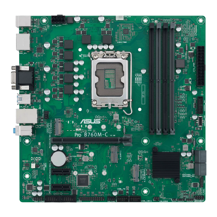 Asus MB DDR5 LGA1700, PRO B760M-C-CSM - imagine 3