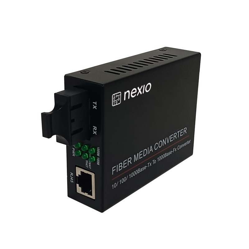 Nexio Mediaconvertor 10/100/1000M, Dual Fiber 1310nm, MM, 2km, SC -, NX-1000N-MD-2