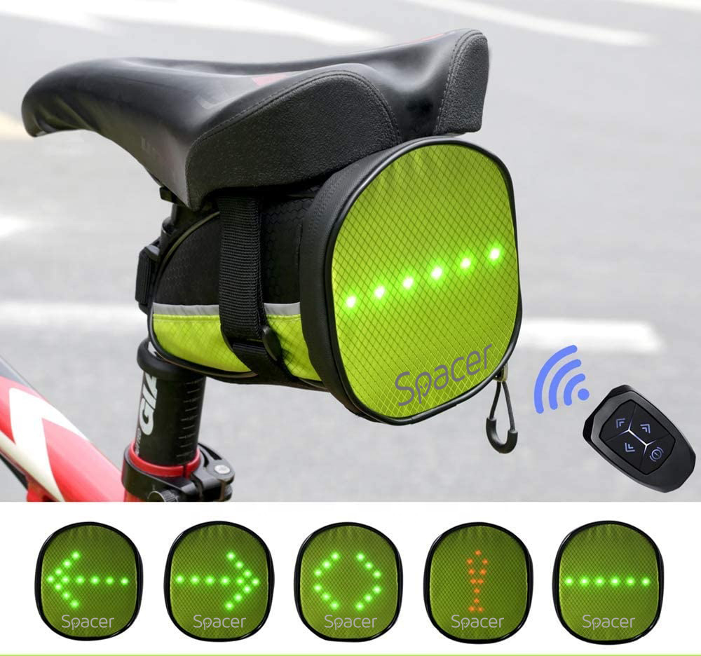 SPACER GEANTA reflectorizanta pentru Bicicleta, cu semnalizare LED prin telecomanda si, SPBB-LEDSign - imagine 4