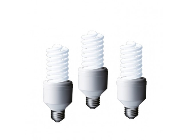 Panasonic SET 3 becuri fluorescent, soclu E27, putere 24W, forma spirala, lumina alb, EFD24E282V-3