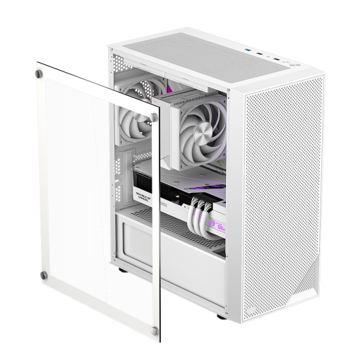 PCCOOLER CARCASA, middle tower, gaming, fara sursa, suporta 7xfan, PSU shroud, USB, C3B310-WHP0-GL - imagine 5