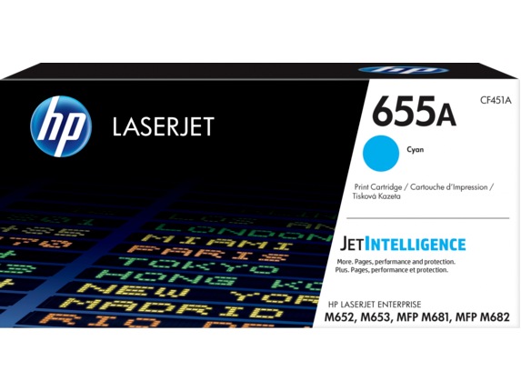 HP Toner Original Cyan, nr.655A pentru Color LaserJet M652|M653|M681|M682, 10.5K, CF451A