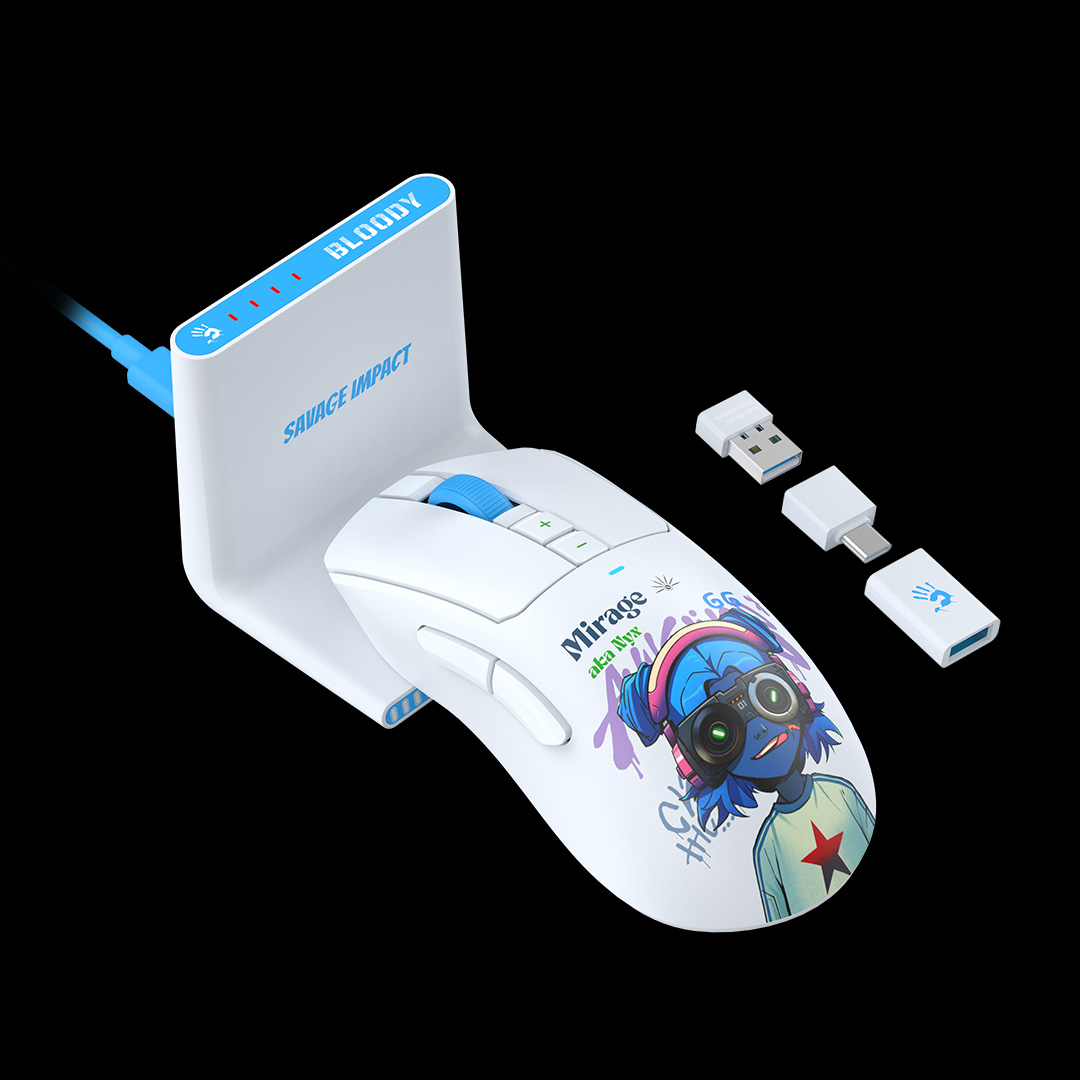 A4Tech Mouse, gaming, Bloody WaveLink Full Speed Dual Mode Wireless USB, R73UltraDuo Nyx Mirage