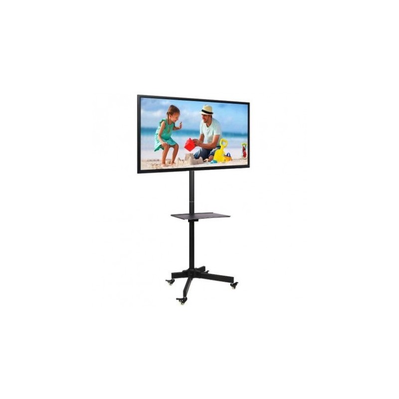 Techly Stand TV mobil + raft DVD, reglabl, 23-55 inch, VESA 400x400, 25kg, negru, 100730, ICA-TR21