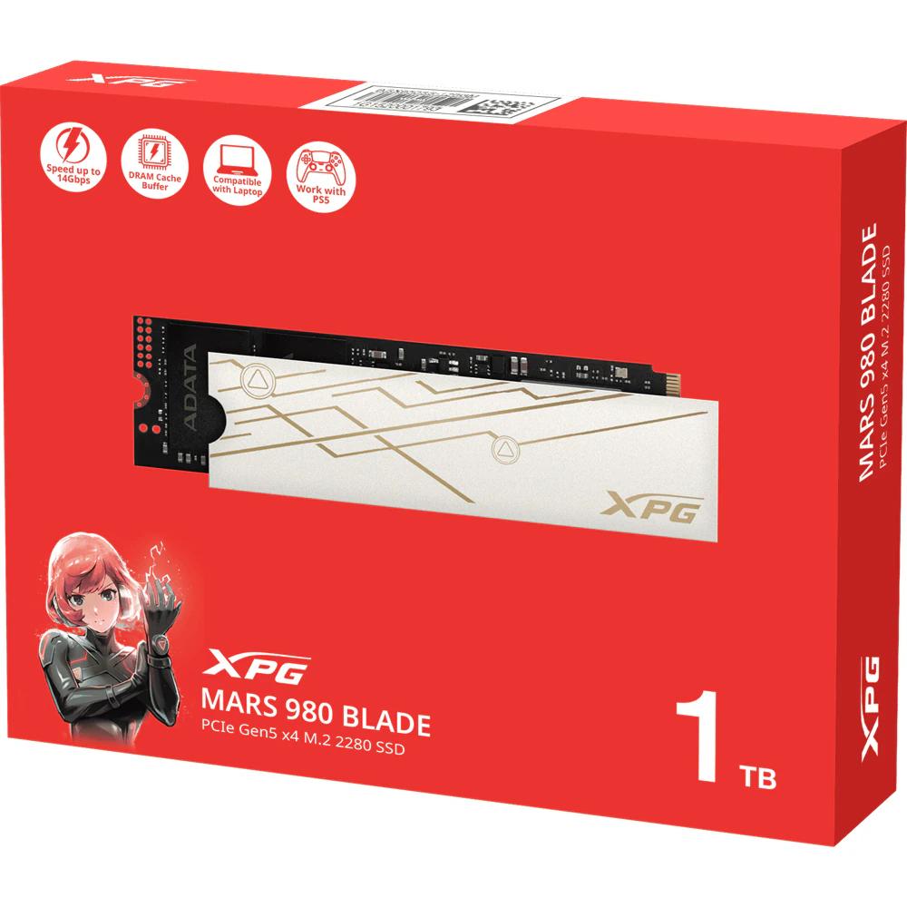 Adata SSD Mars 980 Blade, 1 TB, M.2 2280, PCIe Gen 5 x 4, NVMe, R/W speed, SMAR-980B-1TCS - imagine 4