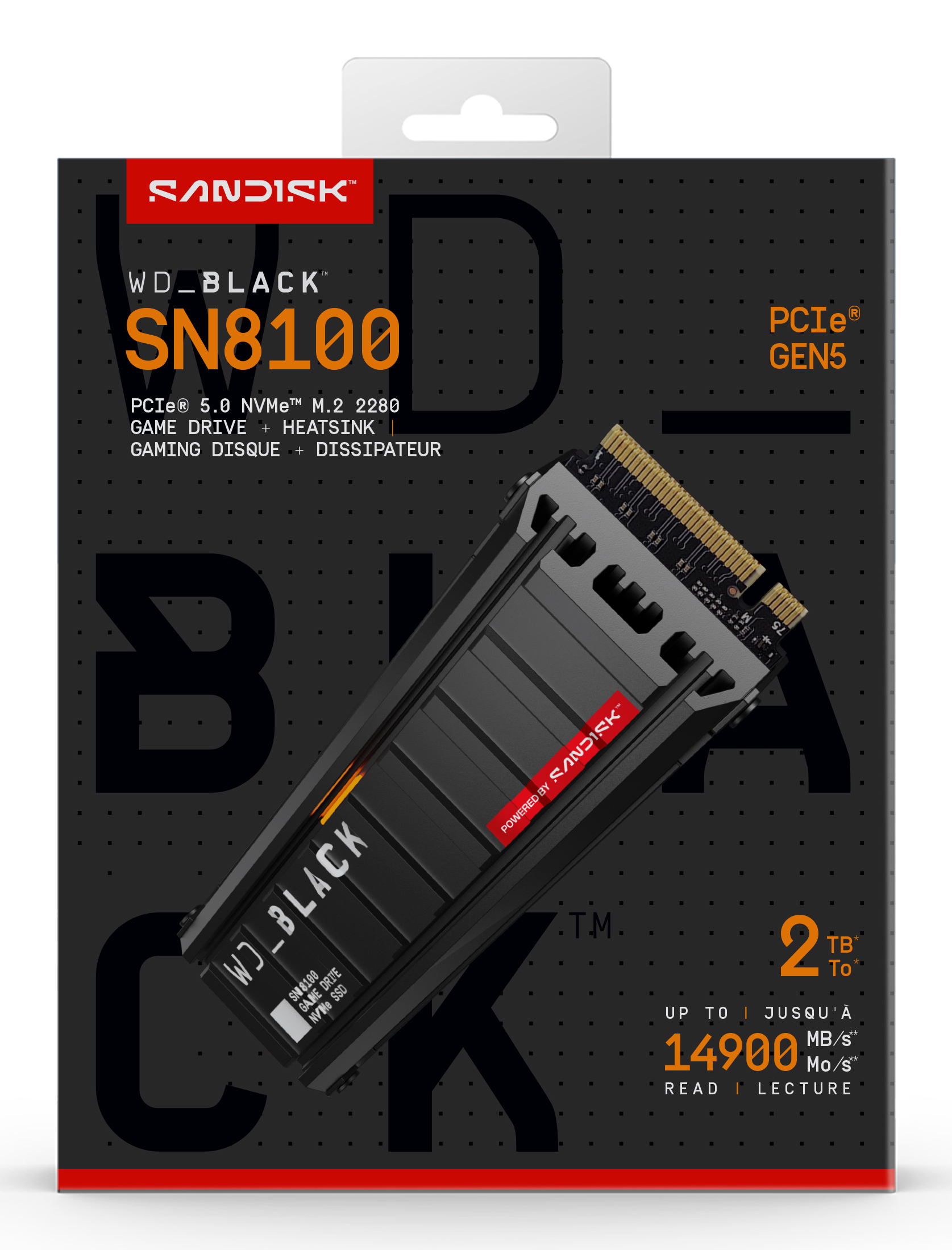 WD SSD _BLACK SN8100 HeatSink 2TB M.2 2280 PCIe Gen5 x4 NVMe, Read/Write, WDS200T1XHM-00CMT0 - imagine 5