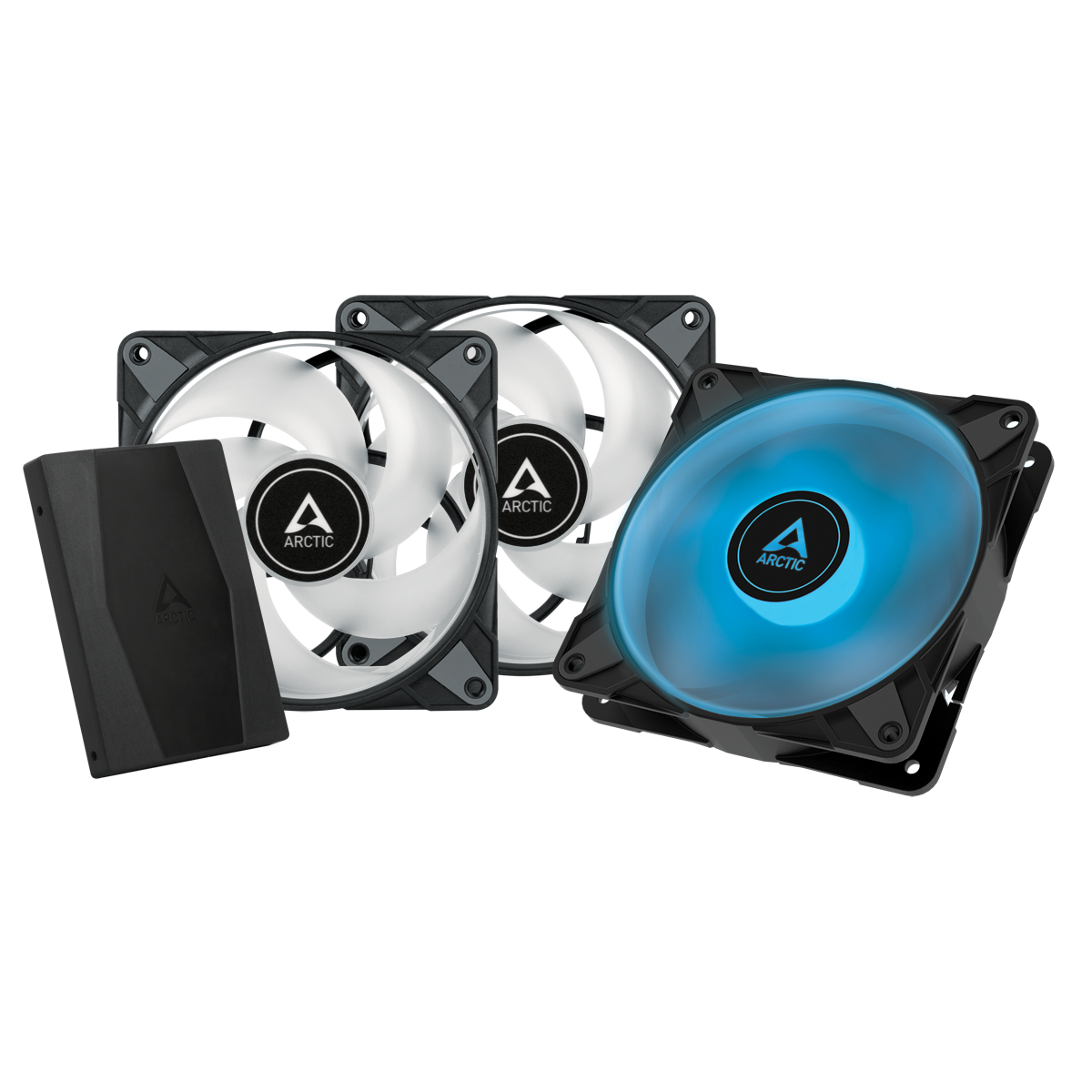 Arctic VENTILATOR PC, P12 PWM PST RGB Value Pack 3buc w/controler, 140x140x28mm, w/ PWM, ACFAN00229A