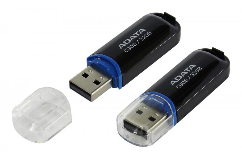 ADATA Memorie USB C906 32GB, USB 2.0, Negru, AC906-32G-RBK
