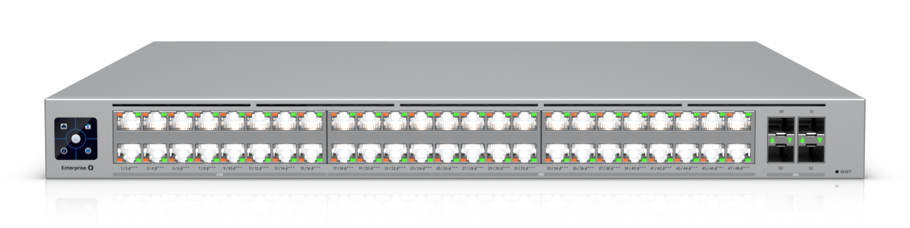 Ubiquiti network switch Enterprise-grade 48-port, Layer 3 Etherlighting PoE+++ switch, ECS-48-POE-EU