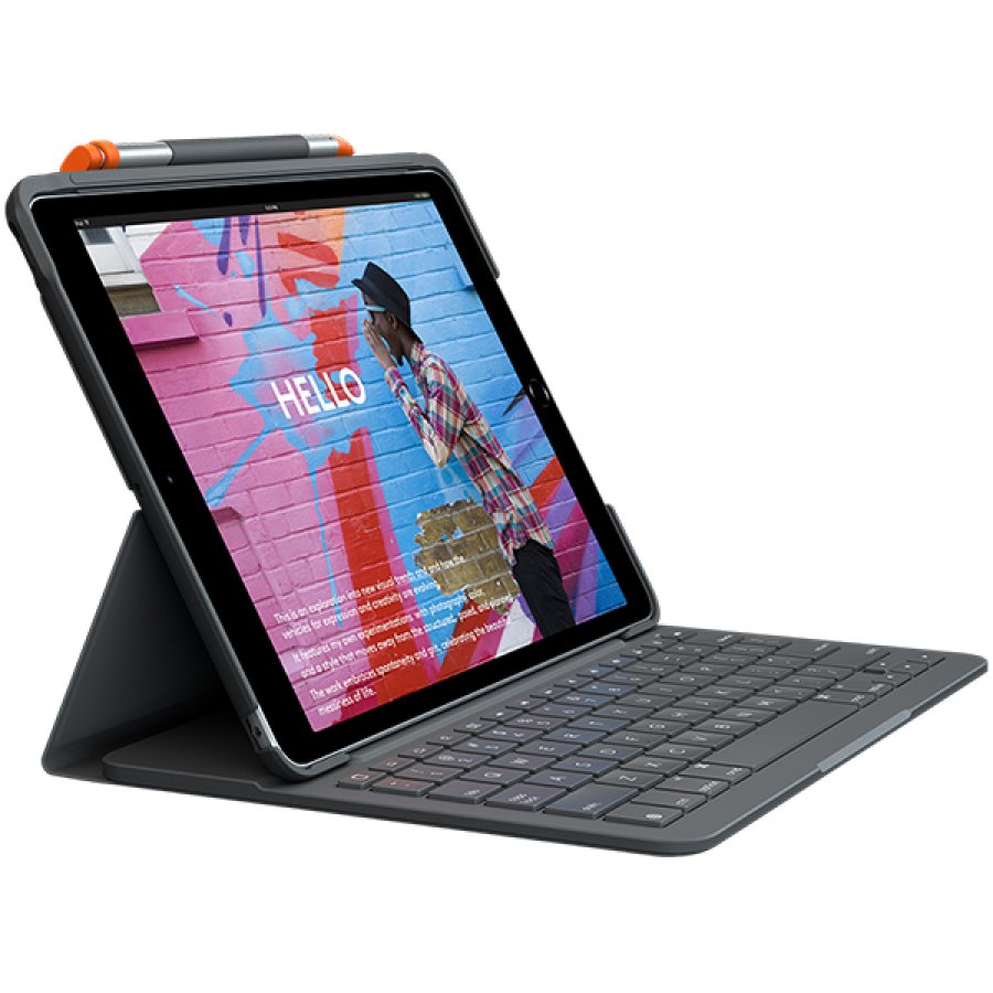 Logitech Slim Folio for iPad (7th generation) / iPad AIR (3rd gen) - GRAPHITE - UK - BT, 920-009480