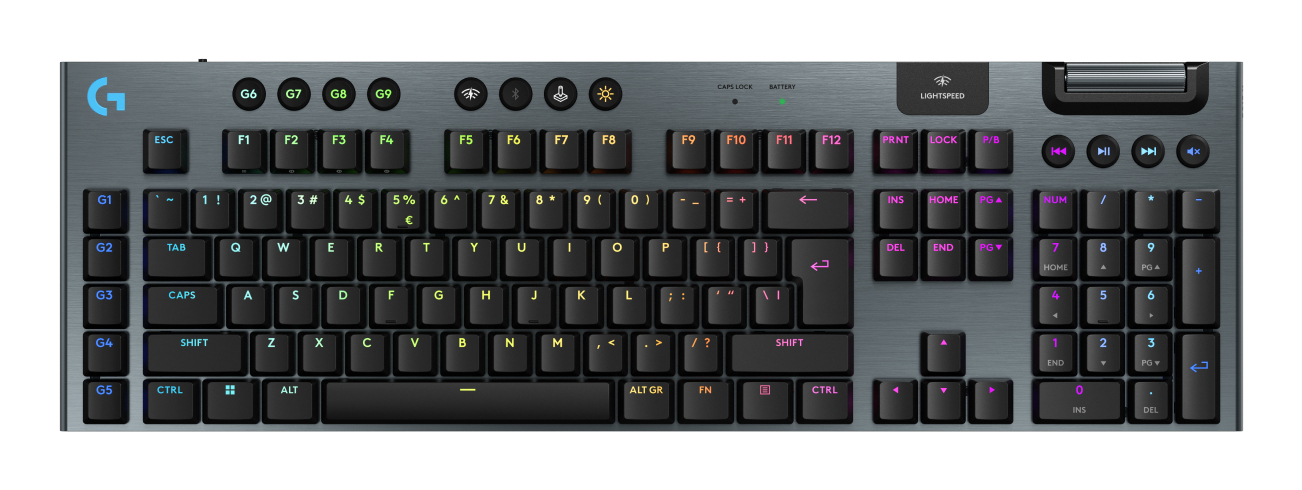 Logitech G915 X LIGHTSPEED Wireless Gaming Keyboard - BLACK - US INTL - 2.4GHZ/BT, 920-012709