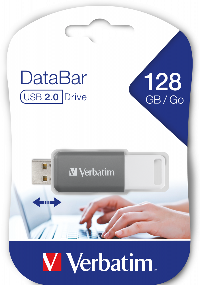 Verbatim MEMORIE USB DATABAR 128GB USB 2.0, GRI, 49456 - imagine 4