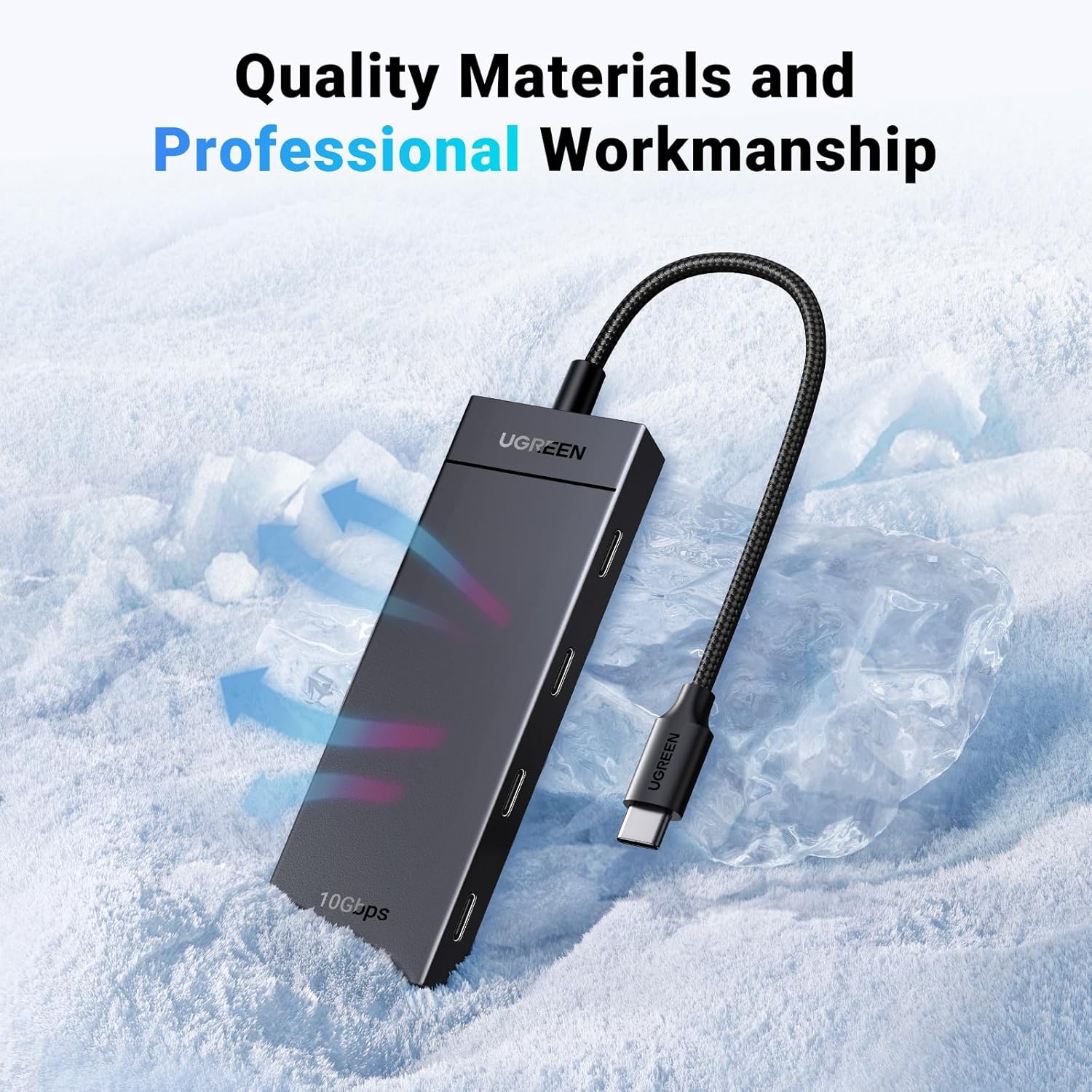 UGreen HUB extern, CM806 porturi USB Type-C: USB Type-C 3.2 x 4, conectare prin USB Type-C, 35584 - imagine 2