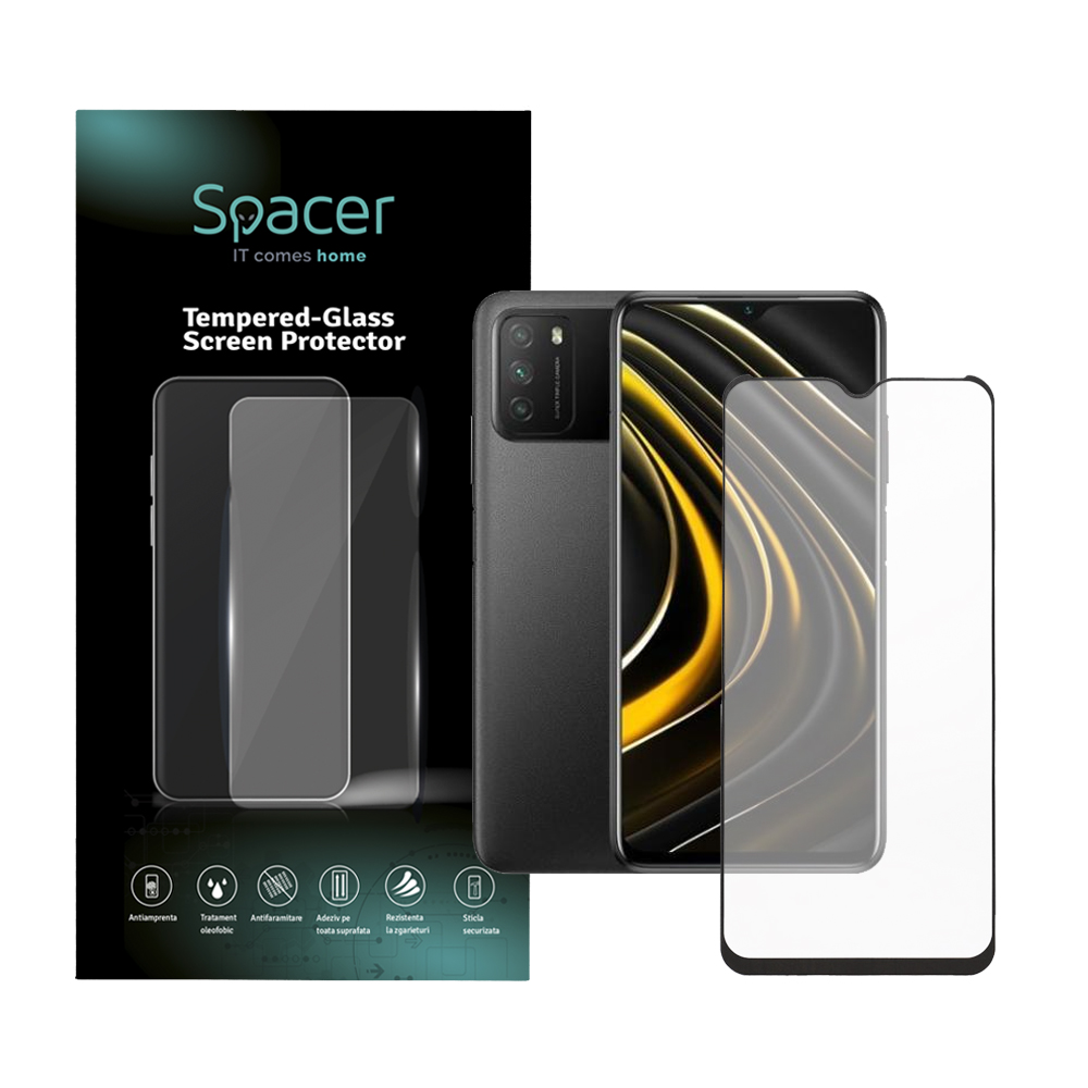 SPACER FOLIE STICLA pentru Xiaomi Pocophone M3, grosime 0.3mm, acoperire totala, SPPG-XI-PC-M3-TG