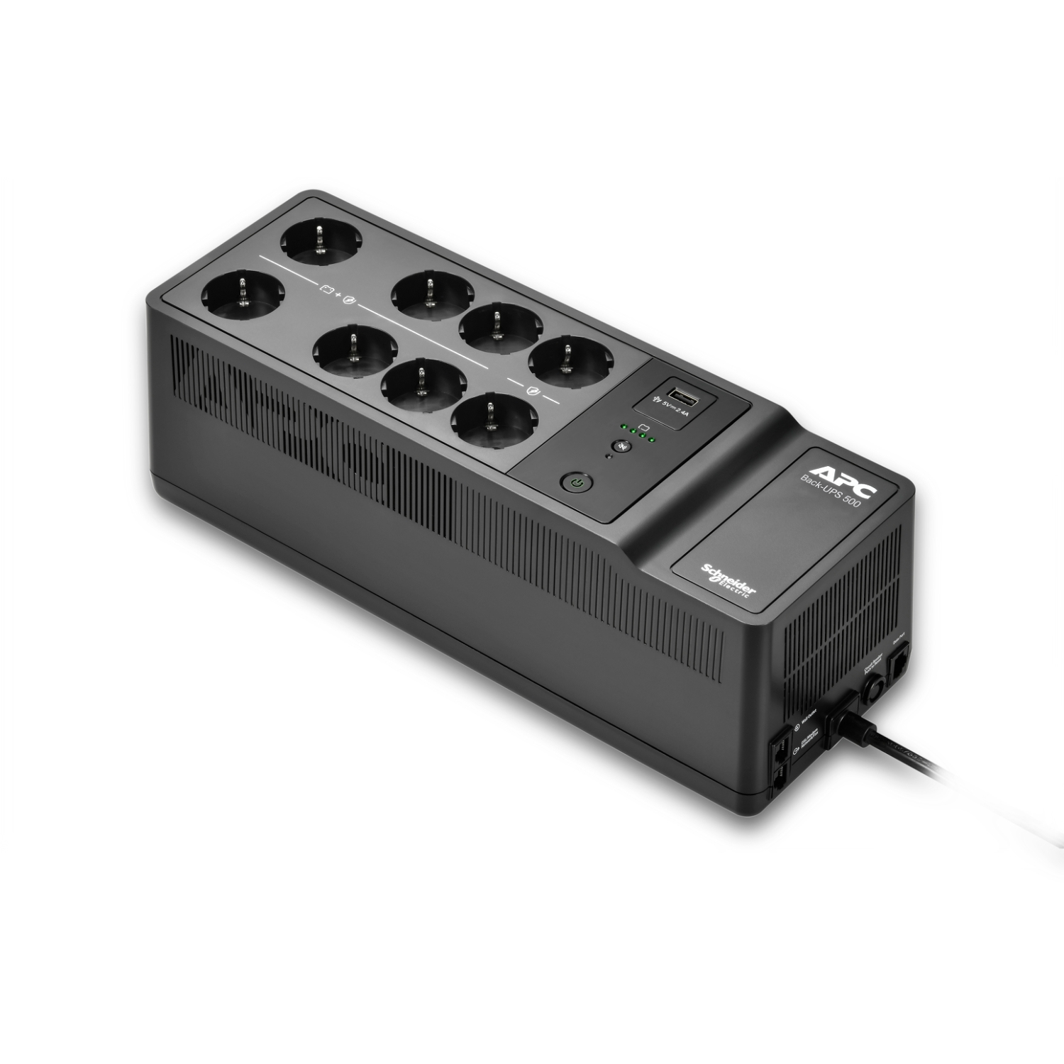 APC Back-UPS 500VA 8 schuko outlets 230V 1 USB charging port, BE500G2-GR - imagine 2