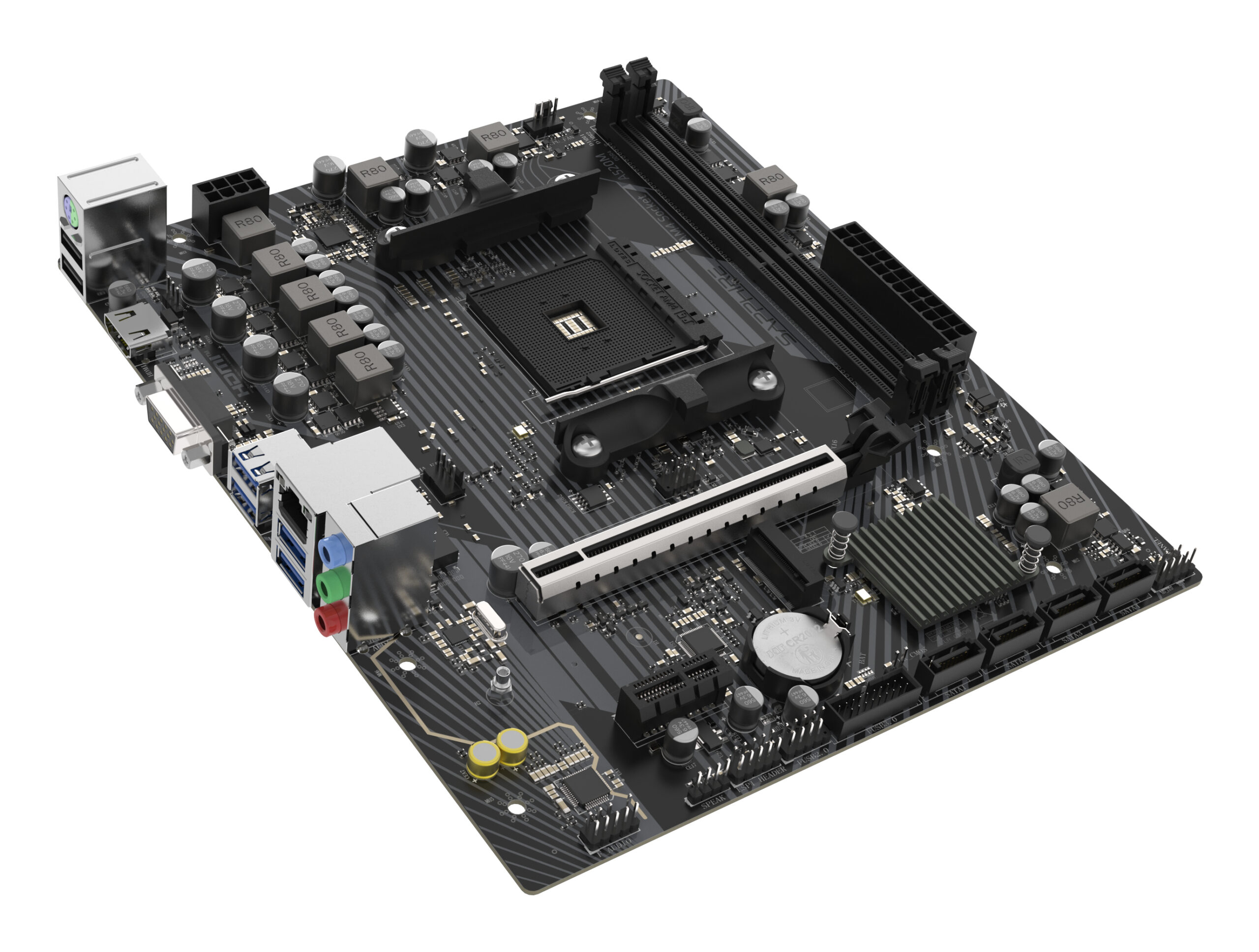 Sapphire Placa de baza A520M-E, skt. AM4, chipset AMD A520, mATX, 2 x DDR4 max. 64 GB, 52119-04-40G - imagine 4