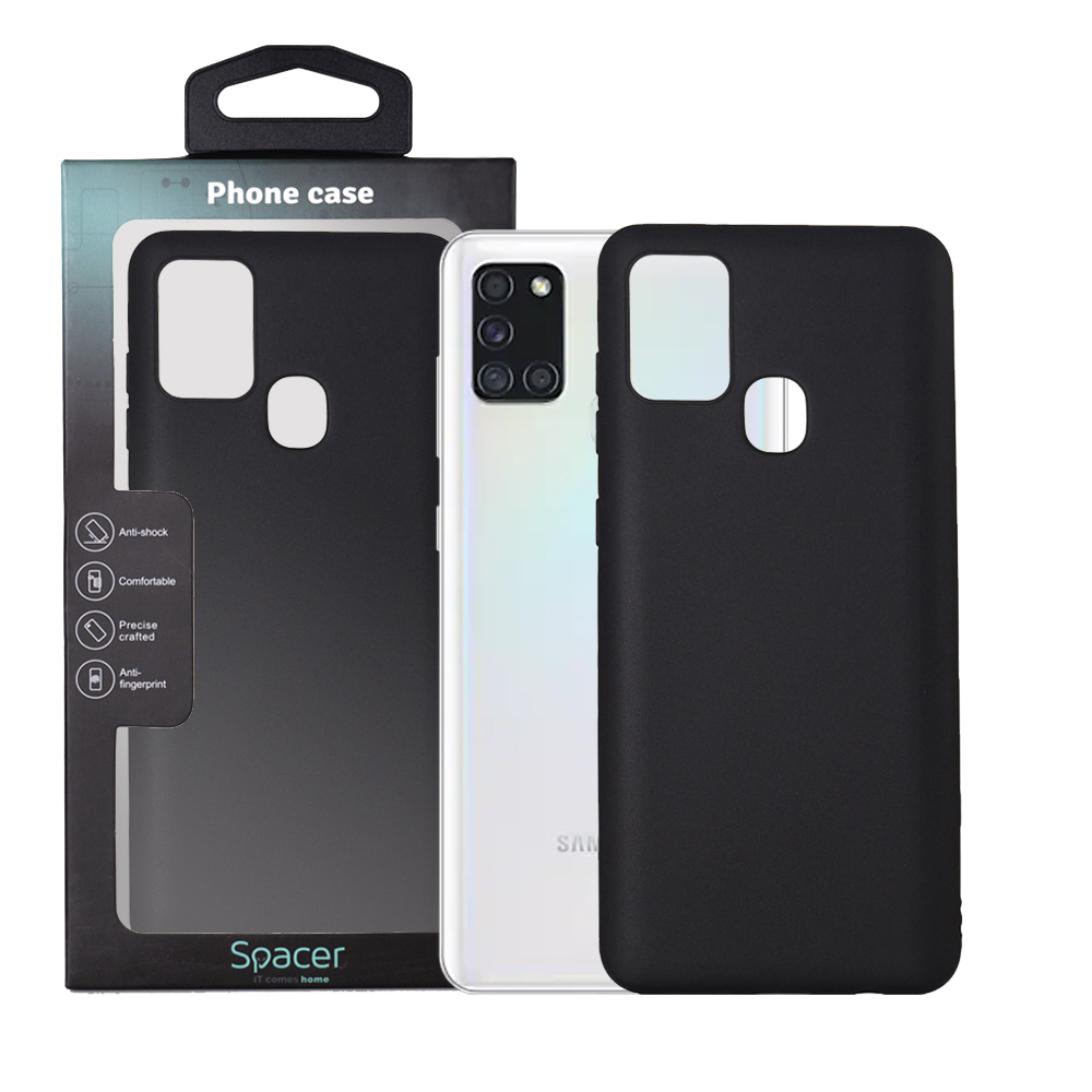 SPACER Husa Samsung Galaxy A21S, negru, grosime 1.5mm, material flexibil TPU, SPPC-SM-GX-A21S-TPU