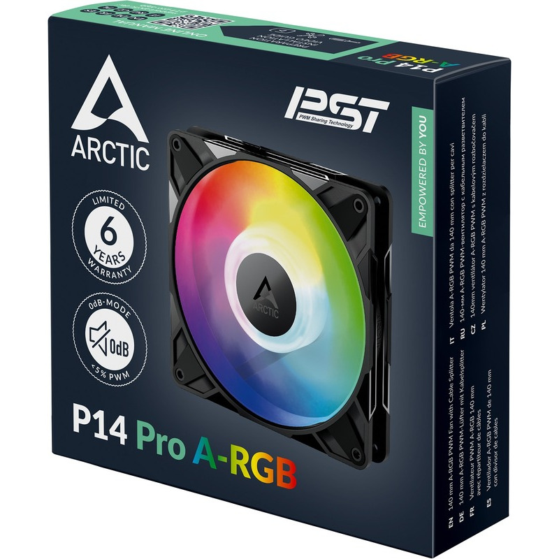 Arctic Ventilator P14 Pro A-RGB, 140mm, 600 - 3000 RPM, FDB, 110 cfm, 4-Pin Fan Plug +, ACFAN00315A - imagine 6