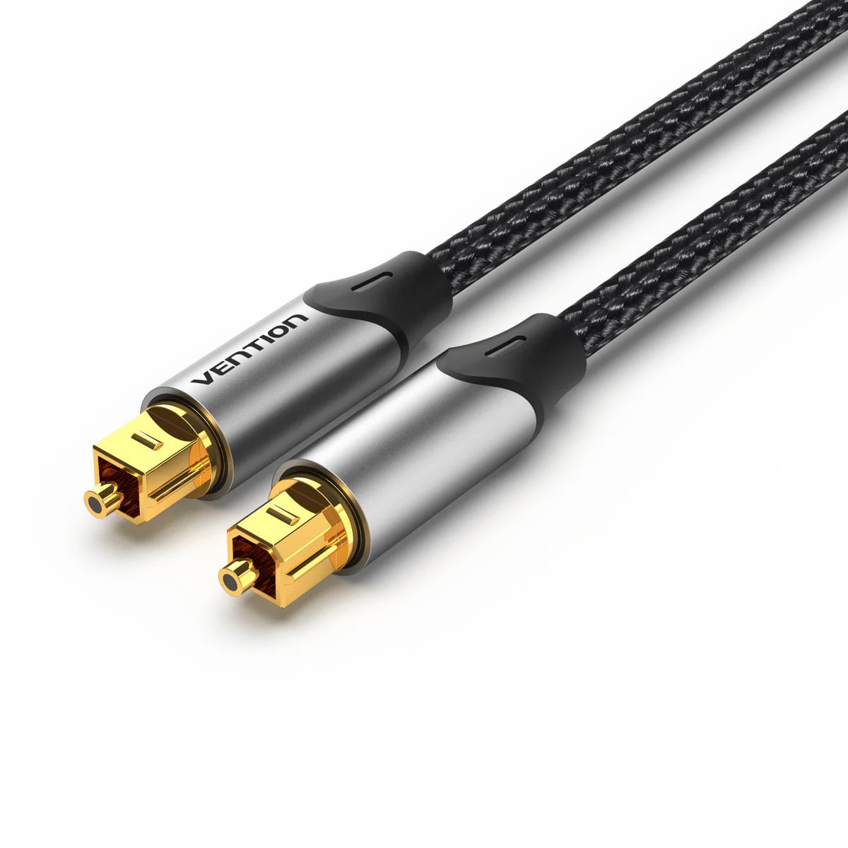 Vention Cablu optic audio, S/PDIF (T) la S/PDIF (T), 5.1 canale, 1.5m, conectori auriti, gri, BAVHG