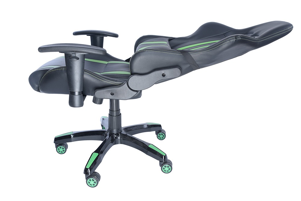 SPACER SCAUN GAMING imitatie piele, black & green, brate ajustabile, greutate max., SPCH-TRINITY-GRN - imagine 11