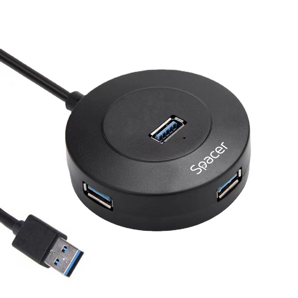SPACER Hub USB, USB-A, 4 porturi, Negru, SPHB-USB-4U-02